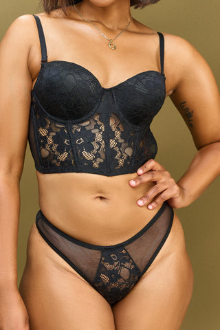 Hot Baddie Corset Bra-Ebony