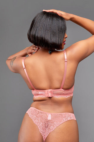 Peach Bloom Bra Set