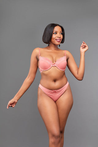 Peach Bloom Bra Set