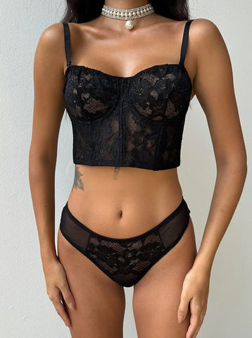 Hot Baddie Corset Bra-Ebony