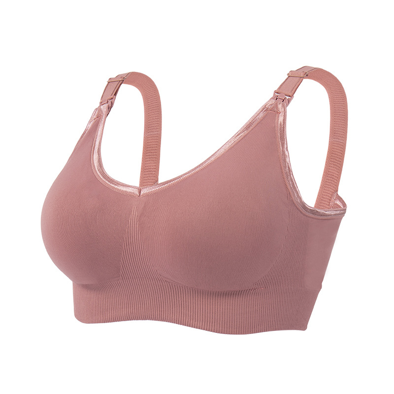 LYCAQL Lingerie for Women Ladies' Solid Breastfeeding Bra Front